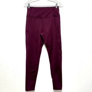 Zella Active Leggings High Waist Maroon Burgundy Pockets Yoga Womens sz Medium